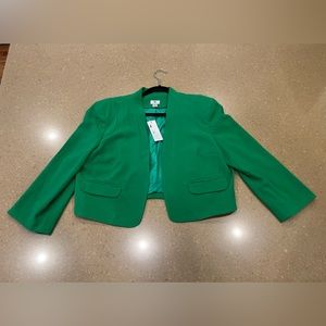 NWT Worthington kelly green lined cropped short blazer.
